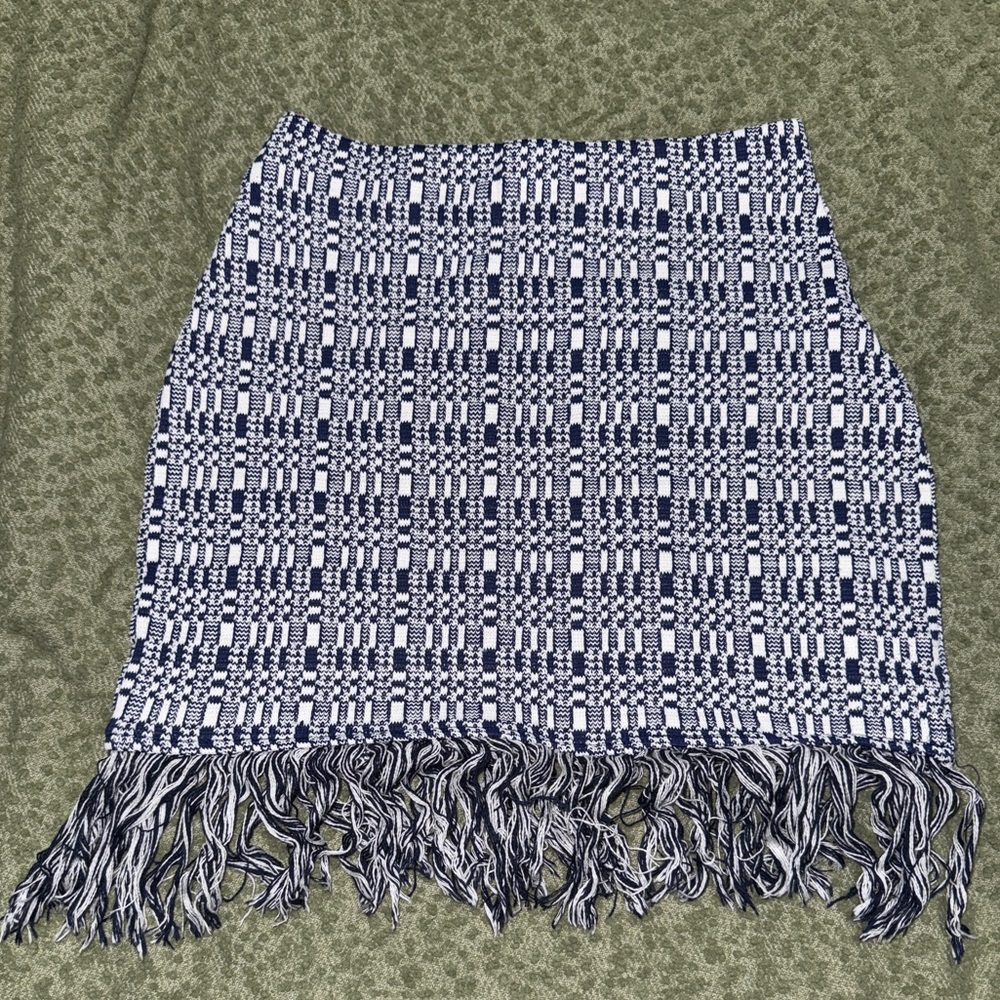 Zara Black and White Checkered Pencil Skirt